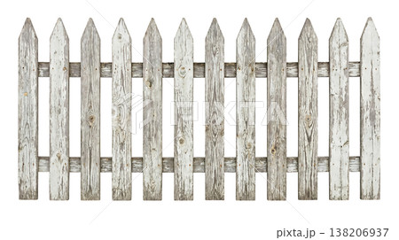 素朴な木製ピケットフェンスが連なる穏やかな庭の風景 138206937