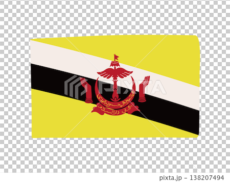 Cute Brunei flag icon - hand-drawn style flag illustration Cute Brunei flag icon - hand-drawn style flag illustration 138207494