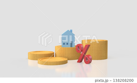 Home Loan Interest Rate and Property Investment Concept 3d render. 138208200