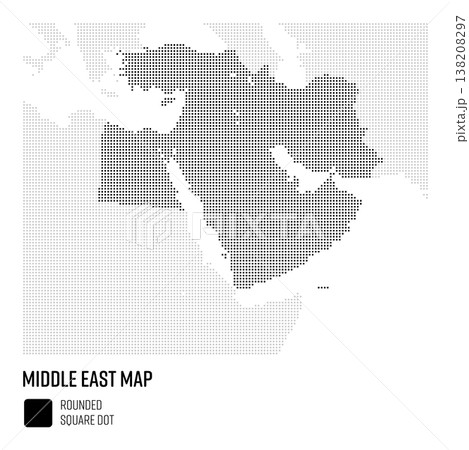 世界地図ドット粗め 中東地域 国別にグループ 世界地図ドット粗め 中東地域 国別にグループ 138208297