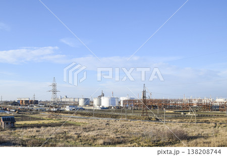 Distillation columns, pipes and other equipment furnaces refinery. 138208744
