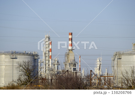 Distillation columns, pipes and other equipment furnaces refinery. 138208766