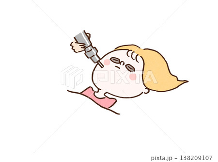 美容クリニックでスポットのレーザー治療を受ける女性のイラスト 美容クリニックでスポットのレーザー治療を受ける女性のイラスト 138209107
