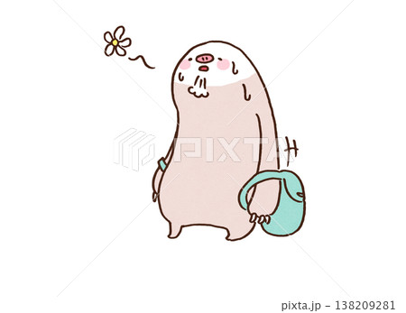 重いリュックを下ろして肩の荷が降りるナマケモノのイラスト（重圧からの解放） 138209281