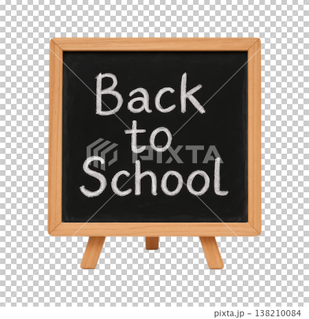 Back to School Chalkboard Isolated on Transparent Background 138210084
