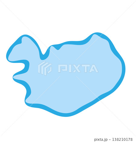 Iceland country silhouette. Vector map silhouette. Blue smooth shape like water drop or splash Iceland country silhouette. Vector map silhouette. Blue smooth shape like water drop or splash 138210178