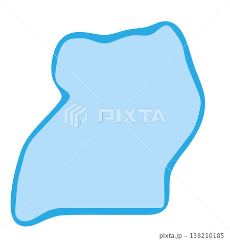 Uganda country silhouette. Vector map silhouette. Blue smooth shape like water drop or splash Uganda country silhouette. Vector map silhouette. Blue smooth shape like water drop or splash 138210185