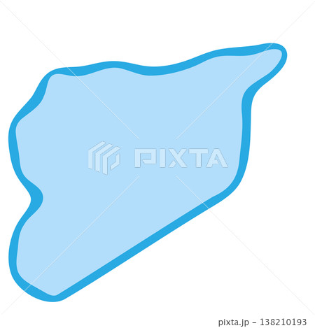 Syria country silhouette. Vector map silhouette. Blue smooth shape like water drop or splash 138210193