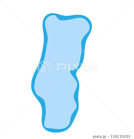 Portugal country silhouette. Vector map silhouette. Blue smooth shape like water drop or splash 138210201