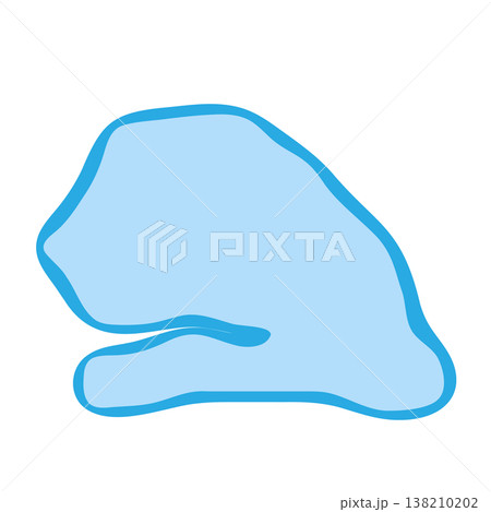 Senegal country silhouette. Vector map silhouette. Blue smooth shape like water drop or splash 138210202