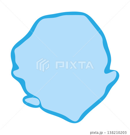 Sierra Leone country silhouette. Vector map silhouette. Blue smooth shape like water drop or splash 138210203