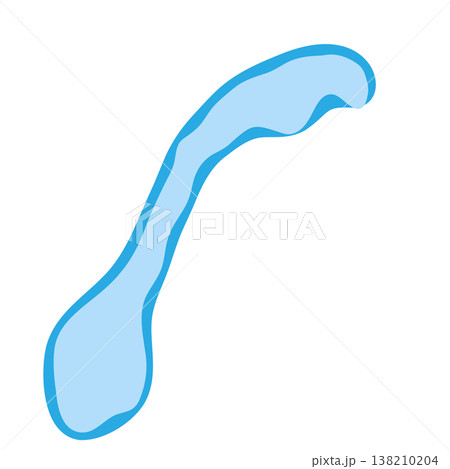 Norway country silhouette. Vector map silhouette. Blue smooth shape like water drop or splash 138210204