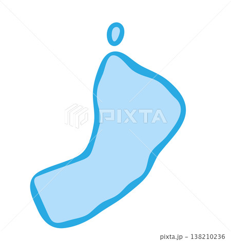 Oman country silhouette. Vector map silhouette. Blue smooth shape like water drop or splash Oman country silhouette. Vector map silhouette. Blue smooth shape like water drop or splash 138210236