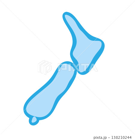 New Zealand country silhouette. Vector map silhouette. Blue smooth shape like water drop or splash New Zealand country silhouette. Vector map silhouette. Blue smooth shape like water drop or splash 138210244