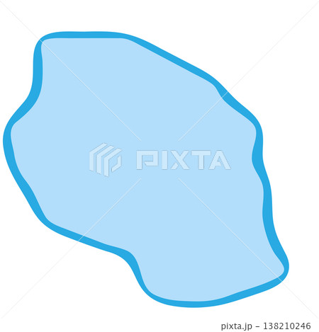 Tanzania country silhouette. Vector map silhouette. Blue smooth shape like water drop or splash 138210246