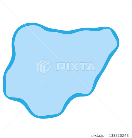 Nigeria country silhouette. Vector map silhouette. Blue smooth shape like water drop or splash 138210248