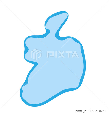 Ireland country silhouette. Vector map silhouette. Blue smooth shape like water drop or splash 138210249