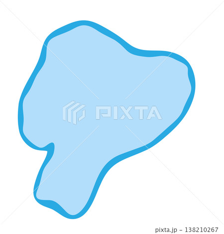 Ecuador country silhouette. Vector map silhouette. Blue smooth shape like water drop or splash 138210267