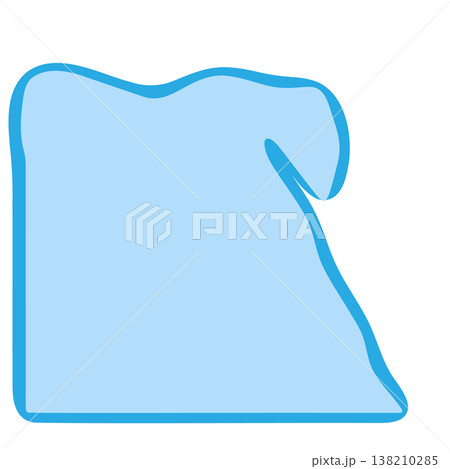 Egypt country silhouette. Vector map silhouette. Blue smooth shape like water drop or splash 138210285