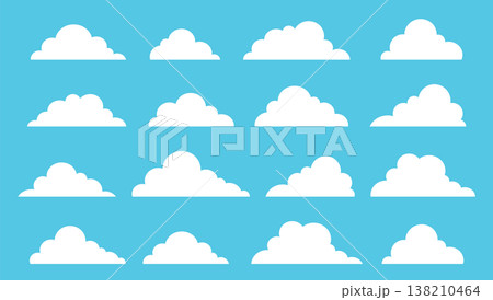 雲 アイコン 素材 イラスト ベクター セット 複数 フラット 空 天気 曇り空 装飾 囲み 雲 アイコン 素材 イラスト ベクター セット 複数 フラット 空 天気 曇り空 装飾 囲み 138210464