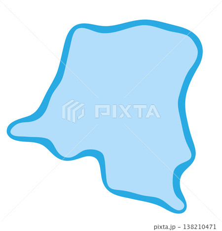 Democratic Republic of the Congo country silhouette. Vector map silhouette. Blue smooth shape like water drop or splash Democratic Republic of the Congo country silhouette. Vector map silhouette. Blue smooth shape like water drop or splash 138210471