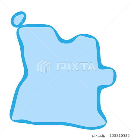 Angola country silhouette. Vector map silhouette. Blue smooth shape like water drop or splash 138210526