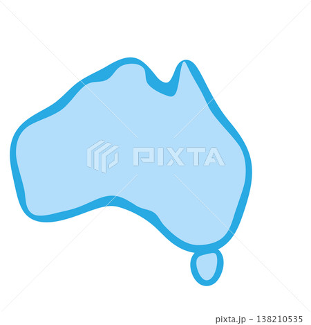 Australia country silhouette. Vector map silhouette. Blue smooth shape like water drop or splash Australia country silhouette. Vector map silhouette. Blue smooth shape like water drop or splash 138210535