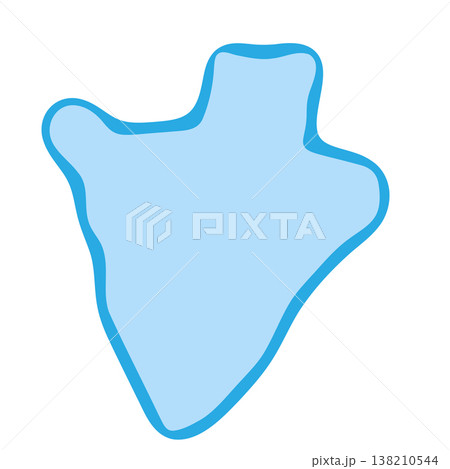 Burundi country silhouette. Vector map silhouette. Blue smooth shape like water drop or splash 138210544