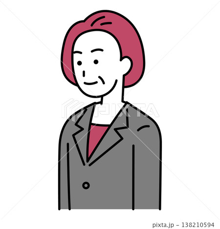 まっすぐ前を向いている中年のスーツの女性 まっすぐ前を向いている中年のスーツの女性 138210594