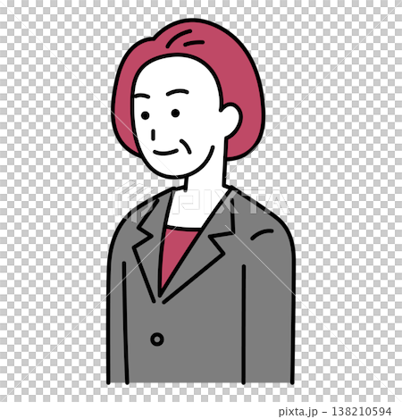 まっすぐ前を向いている中年のスーツの女性 まっすぐ前を向いている中年のスーツの女性 138210594