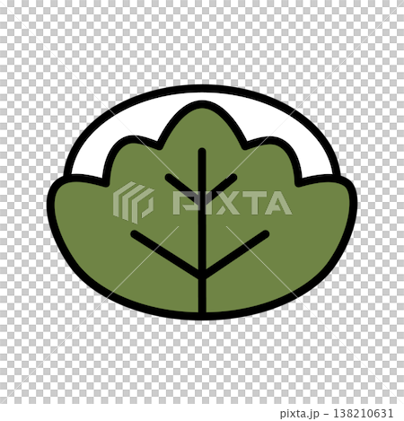 Kashiwa mochi icon for Children's Day (Tango no Sekku) - Simple flat vector material for Children's Day 138210631