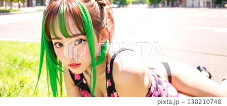 振り向く女性 振り向く女性 138210748