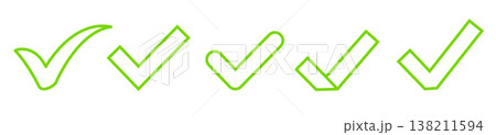 Variety outline tick shape element design setのイラスト素材 [138211594] - PIXTA