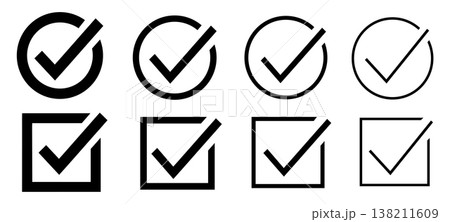 Light and bold checkmark shape design element Light and bold checkmark shape design element 138211609