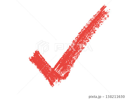 Textured red checkmark icon design Textured red checkmark icon design 138211630