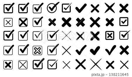 Drawn variety checkmark collection design 138211645
