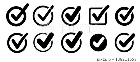 Different circle checkmark design set Different circle checkmark design set 138211658