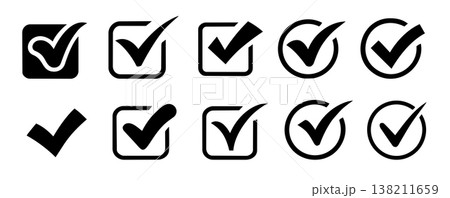 Unique different checkmark design set 138211659
