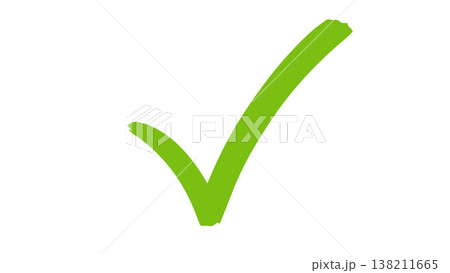 Isolated thin green checkmark illustration design 138211665