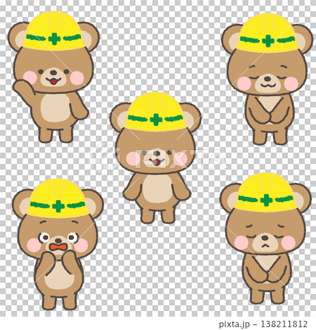 Bear wearing a helmet - Set 1 138211812