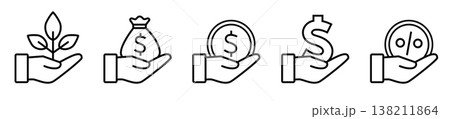 Profit, income, salary variety icons design Profit, income, salary variety icons design 138211864