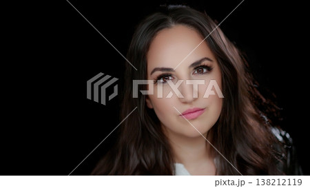 Authenticity and Self-Expression Portrait of a Confident Young Woman with Natural Makeup and Long Authenticity and Self-Expression Portrait of a Confident Young Woman with Natural Makeup and Long 138212119