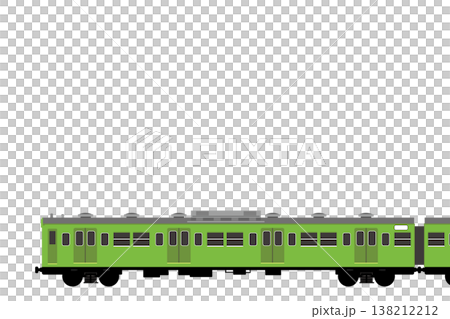 国鉄103系電車をイメージした背景イラスト(山手線色) 国鉄103系電車をイメージした背景イラスト(山手線色) 138212212