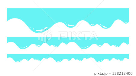 Sea waves website divider set abstract flowing curves wavy drip borders modern graphic cartoon style Sea waves website divider set abstract flowing curves wavy drip borders modern graphic cartoon style 138212400