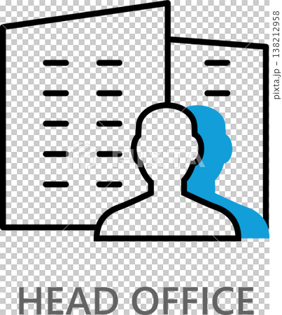 It is an icon representing the company and headquarters on a white background. 138212958