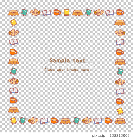 Cute square frame for the autumn season | Design materials and copy space 138213005