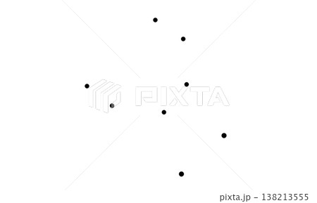 コップ座のイラスト（黒色で星のみ、連結線なし） 138213555