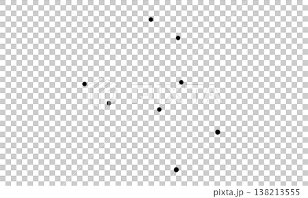 コップ座のイラスト（黒色で星のみ、連結線なし） 138213555