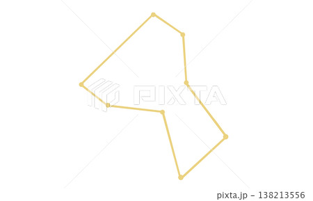 コップ座の星座線のイラスト（ゴールド色） 138213556