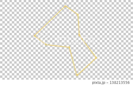 コップ座の星座線のイラスト（ゴールド色） 138213556